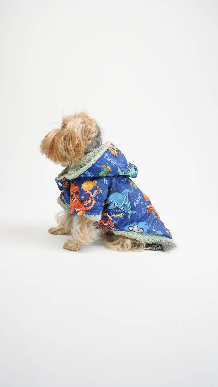 Hanorac pentru câini, Paws &amp; Whiskers, Ocean Raincoat, Multicolor - view 2