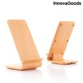 Incarcator fara fir cu efect de lemn cu suport Qistan InnovaGoods, 10x14.5x7 cm