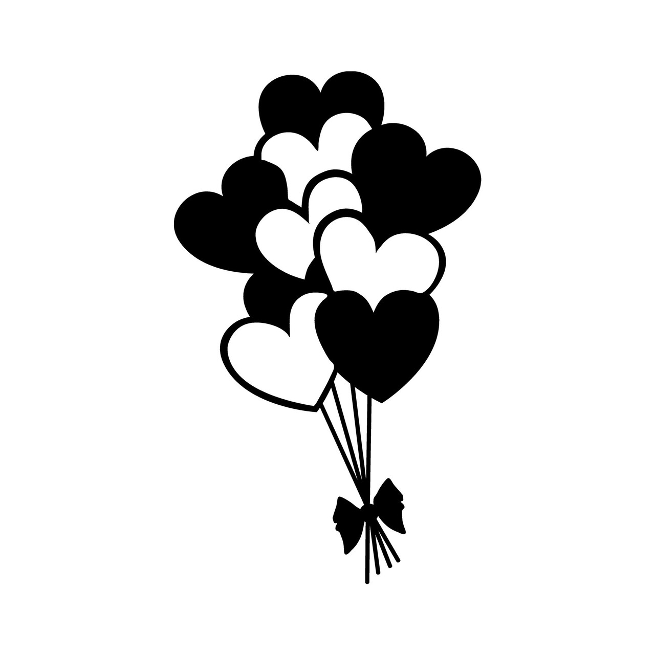 Decoratiune de perete, Balloons, Dimensiune: 21 x 35 cm, Negru — imaginea 2