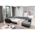Coltar extensibil dreapta 5 locuri ELTAP, Damario, 338x189x78 cm, lemn/poliester, roz/gri