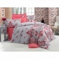 Lenjerie de pat dubla, Mensonge Bedora, 6 piese, 240x240 cm, 100% bumbac ranforce