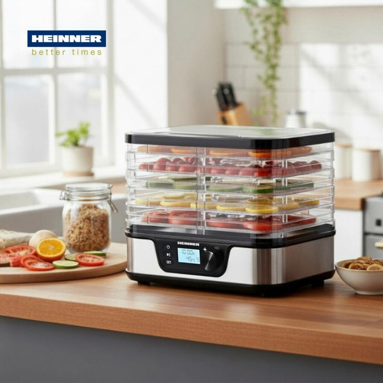 Deshidrator fructe si legume EliteDry, Heinner, 320-380W, argintiu/negru - view 2