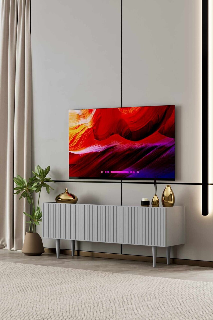 Comoda TV, Hanah Home, Capella 120, 120x50x29 cm, MDF, Gri deschis - view 2
