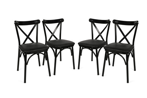Set scaune (4 bucăți), Nmobb , Ekol 1331, PAL, Negru 1331