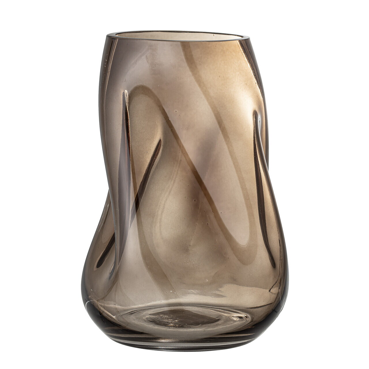 Vaza decorativa, Bloomingville, Ingolf, 19x18x26 cm, sticla, maro - view 2