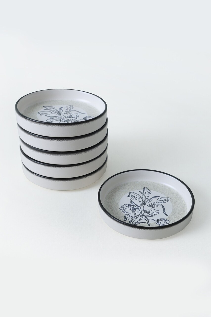 Set boluri ceramice (6 bucăți), L'essentiel Maison, 275KRM2361, Antibacterian, Alb/Negru — imaginea 8