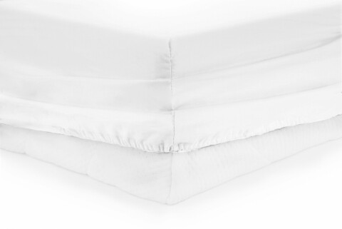 Cearceaf de pat cu elastic White Heinner, 90×200 cm, 100% bumbac, alb Heinner Home