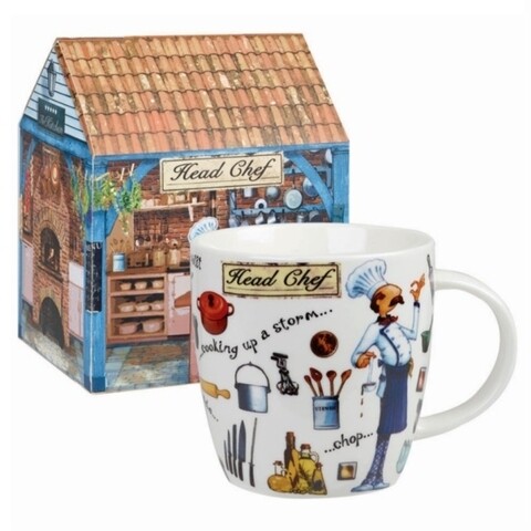 Cana in cutie cadou, Head Chef, Churchill, portelan Fine China, 400 ml