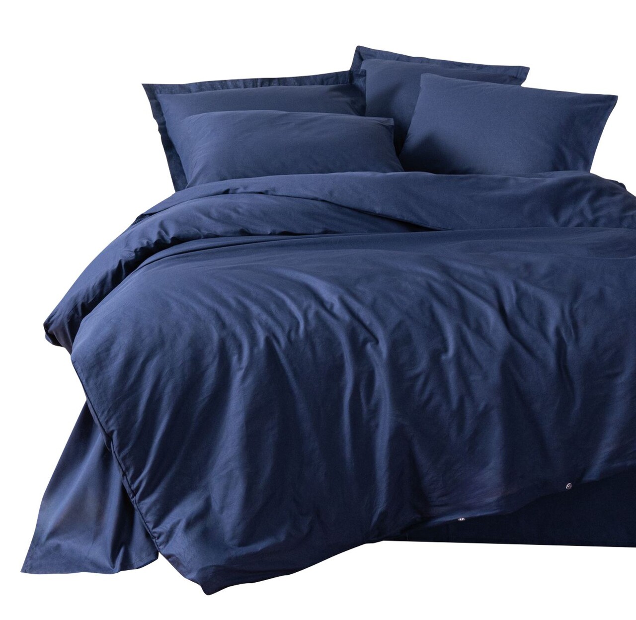 Lenjerie de pat dubla, Plain - Dark Blue, Cotton Box, Bumbac Ranforce