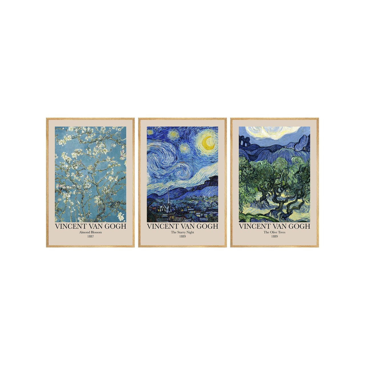 Set 3 tablouri decorative, Huhu269, Cadru: 100% LEMN MASIV (Grosime: 2 cm), Multicolor - view 2