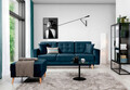 Canapea extensibila 3 locuri ELTAP, Ask14, Asgard, 233x92x93 cm, lemn/poliester, albastru inchis