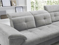 Coltar extensibil dreapta 5 locuri ELTAP, RT-04RAQ, Inferne, 297x210x107 cm, lemn/poliester, gri deschis