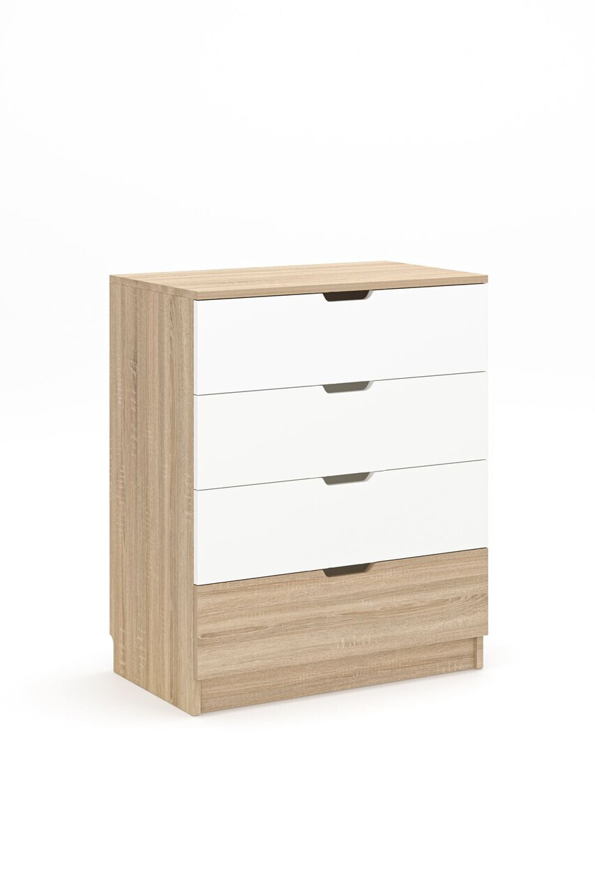 Dulap, Hanah Home, Lento, 75x90.5x44.5 cm, PAL, Stejar Sonomo / Alb — imaginea 3