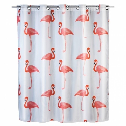 Poza Perdea de dus Flex Flamingo, Wenko, 180x200 cm, 100% poliester, multicolor