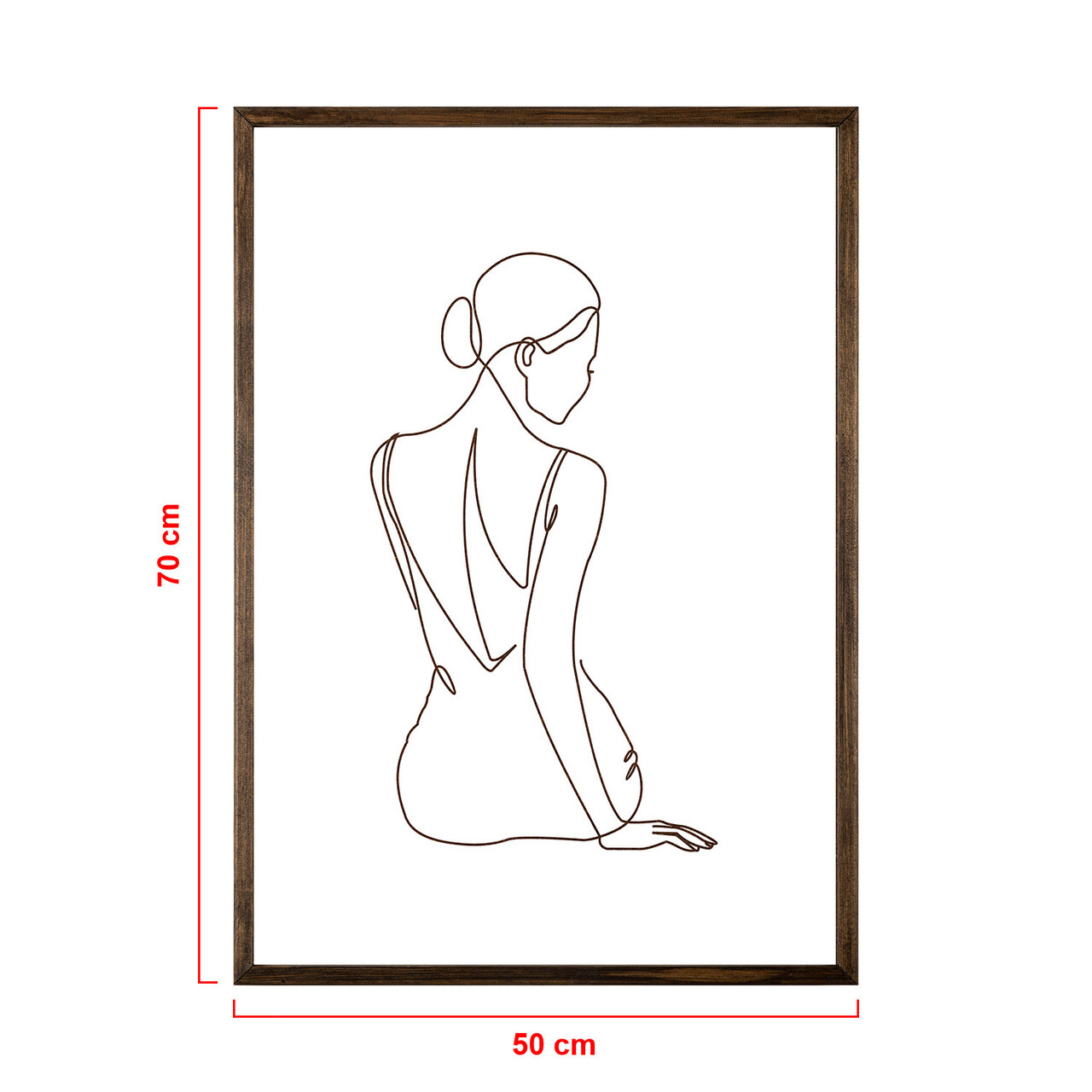 Tablou decorativ, TD060, Lemn, Desenat manual, Natural