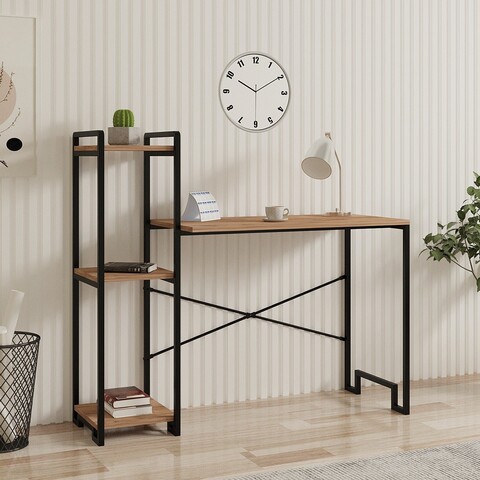 Birou, Puqa Design, Home, 45x120x108 cm, PAL, Pin Atlantic / Negru