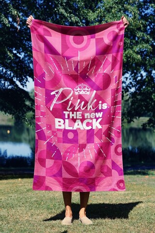 Prosop de plaja, Astacura, Pink is The New Black 90, 90x150 cm, 70% poliester/30% poliamida, Multicolor