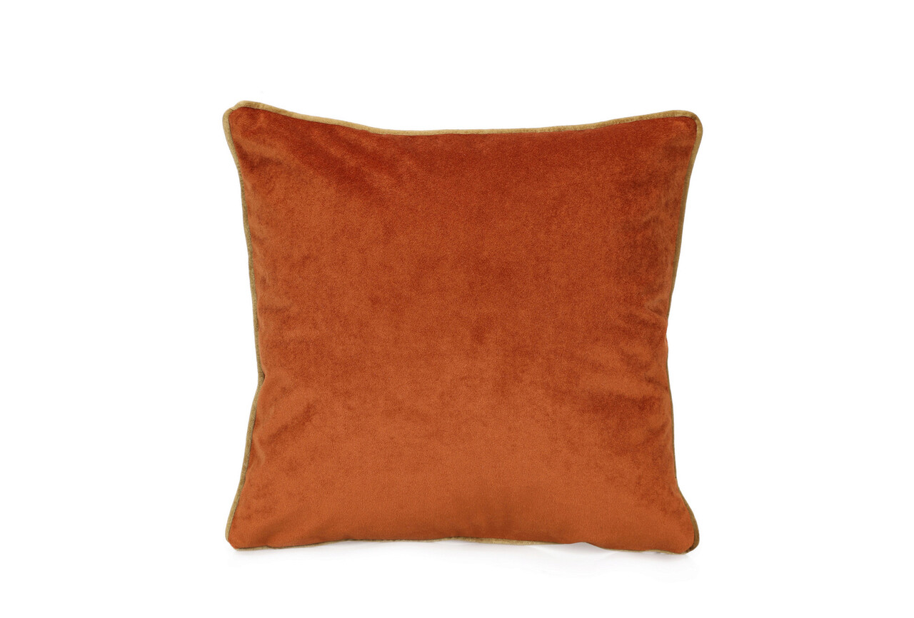 Set Perne Decorative	, Pinales Velvet Pillow Set With İnsert, Bumbac, Verde / Cupru