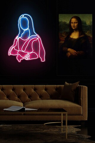 Decoratiune luminoasa LED, Mona Lisa, Benzi flexibile de neon, DC 12 V, Roz / Albastru mezoni.ro