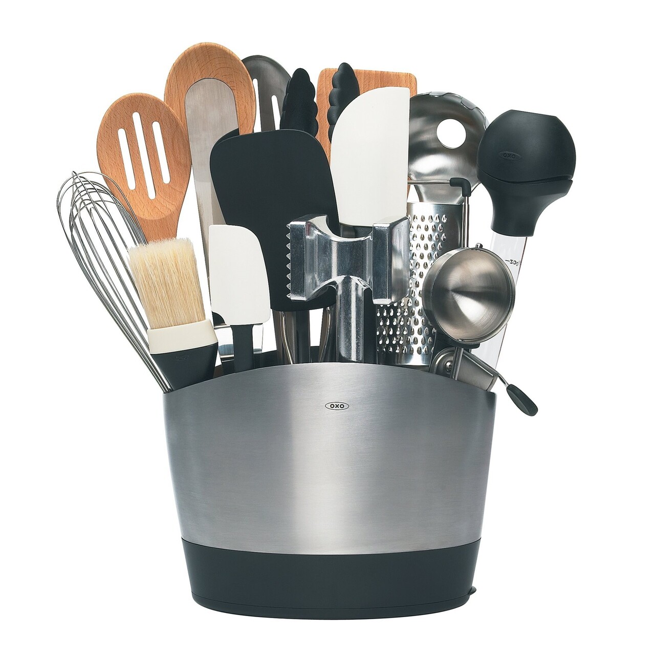 Suport ustensile de bucatarie, 21 x 12 x 16 cm, inox, "Good Grips" - OXO - imagine 2