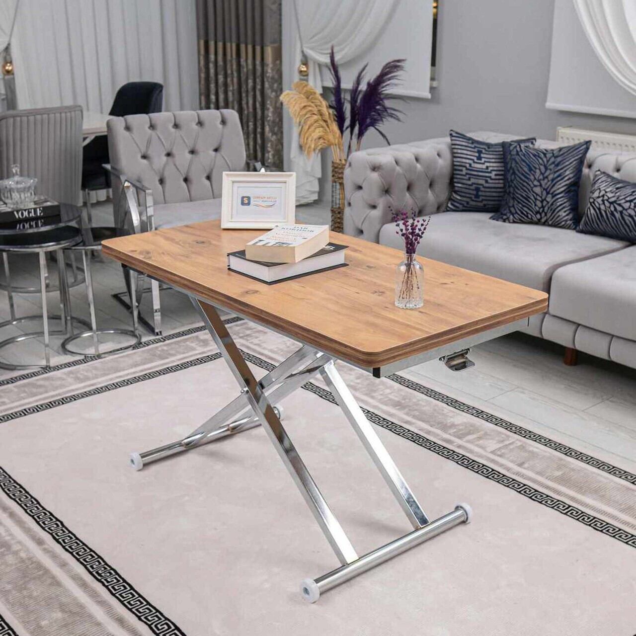 Masuta de cafea, Hanah Home, Home, MDF, Pin / Crom — imaginea 2