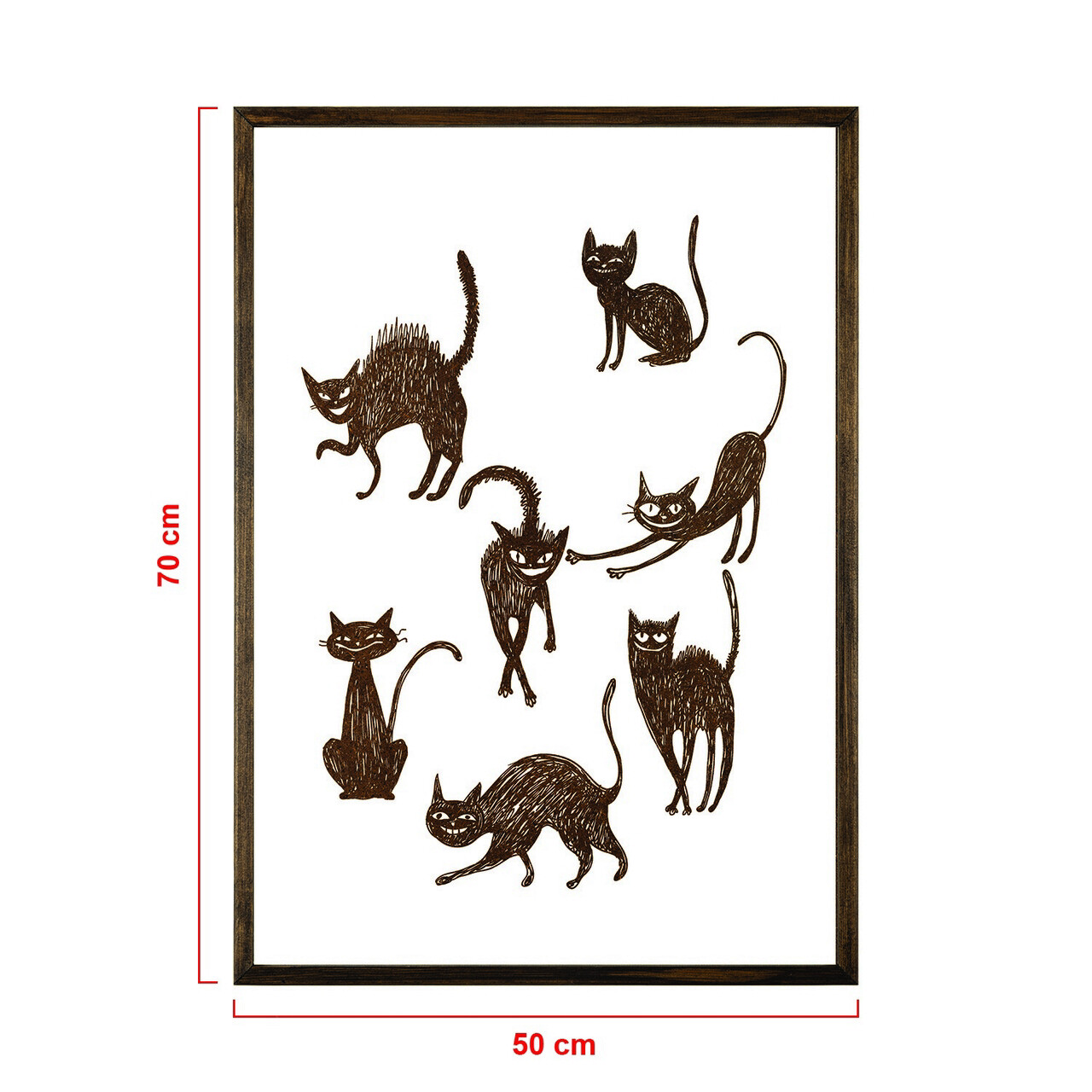 Tablou decorativ, TD056, Lemn, Desenat manual, Natural