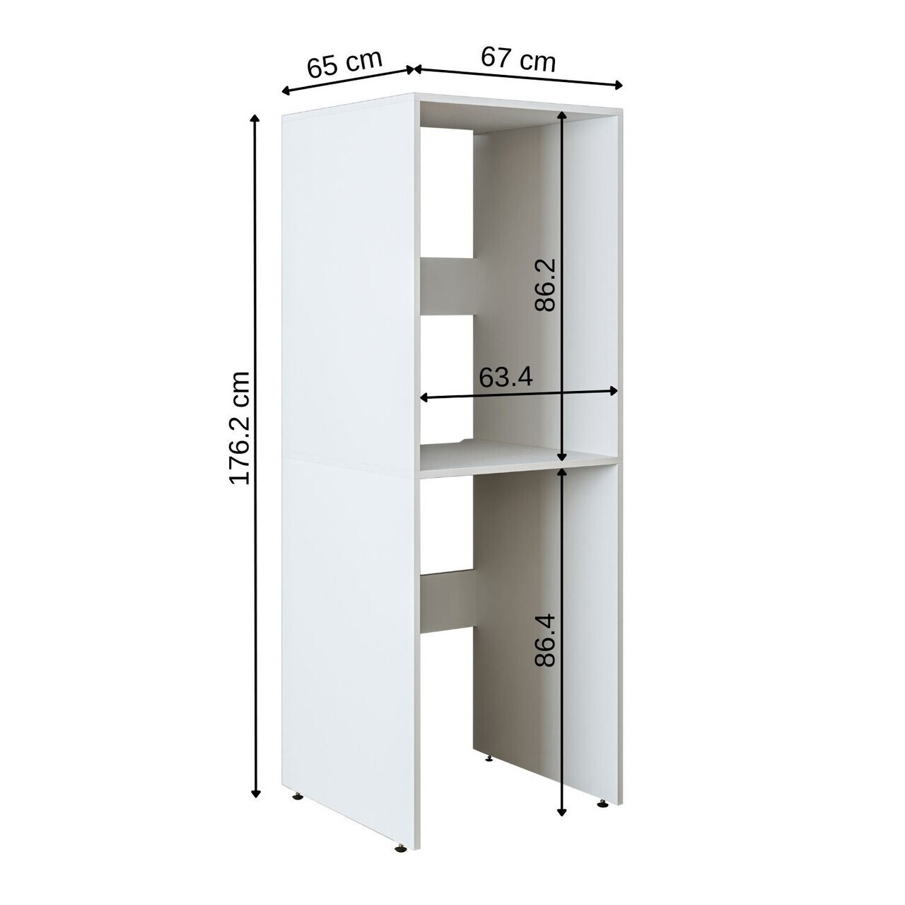 Dulap masina de spalat, Hanah Home, 2370, 67x196.2x65 cm, PAL MELAMINAT, Alb — imaginea 5