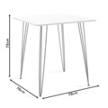 Masa Jade, Pakoworld, 70x70x75 cm, MDF/metal, alb mat/negru