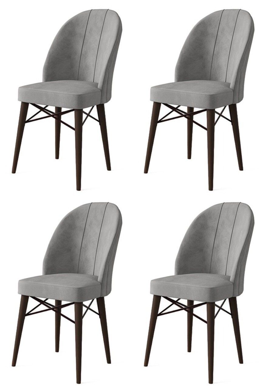 Set de scaune, Charlotte, Ritim, Metal, Gri/Maro