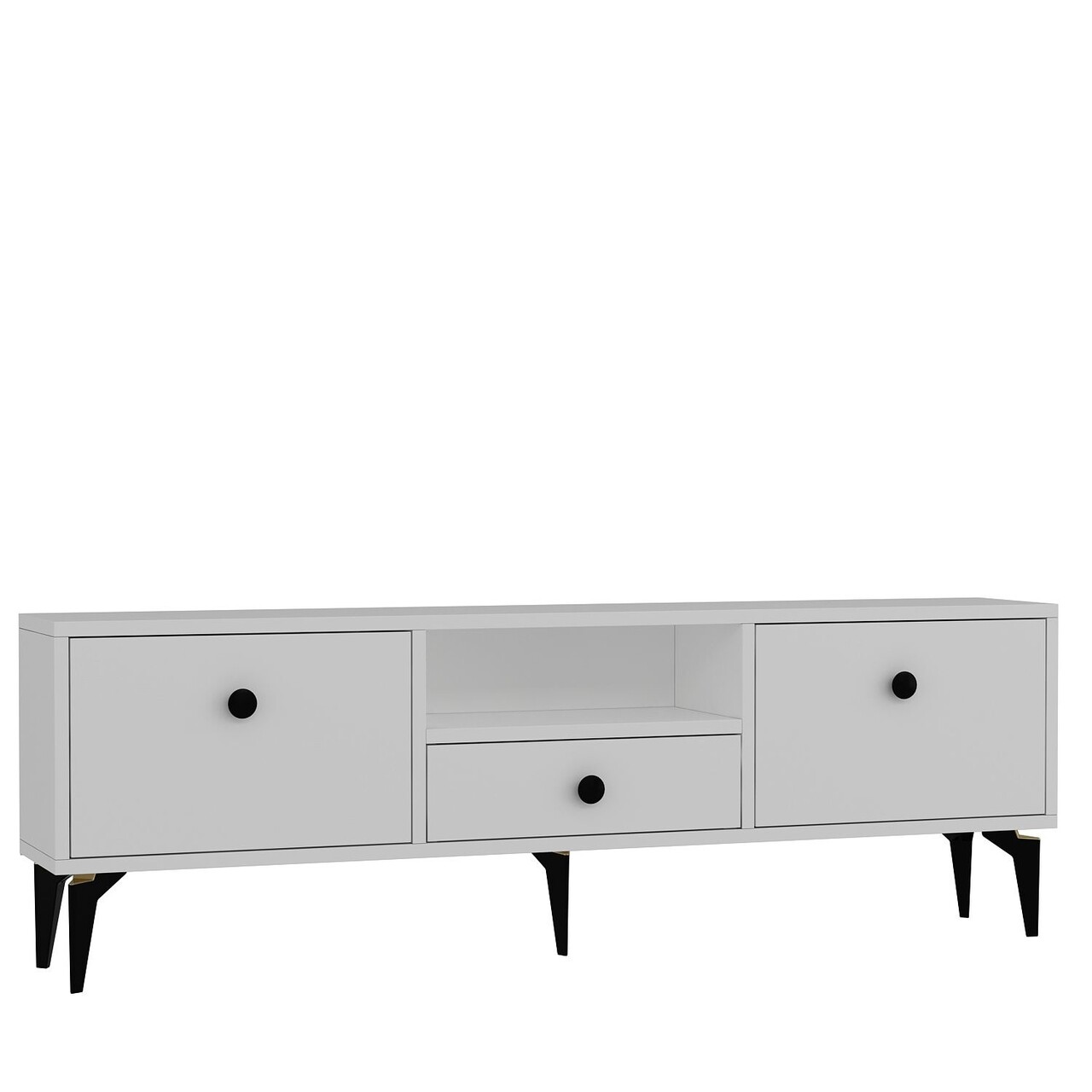 Comoda TV, Hanah Home, 1300-DROP-1, 140x49x30 cm, PAL , Alb/Negru - view 4