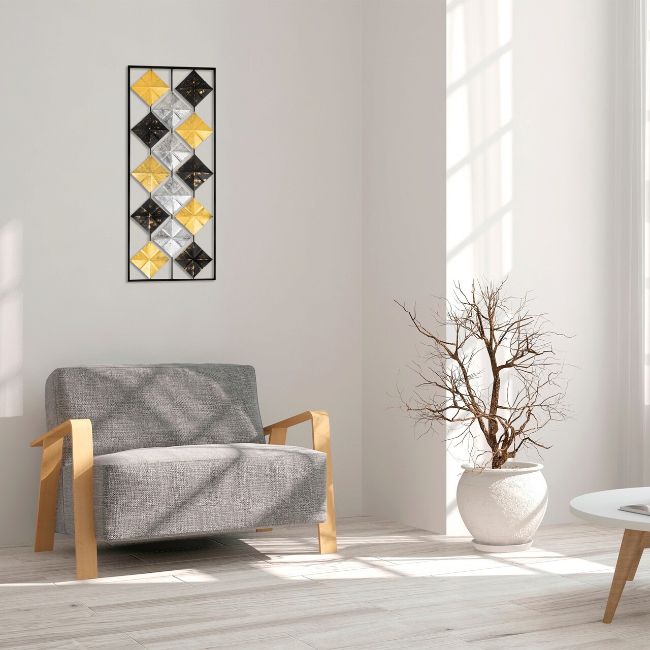 Decoratiune de perete, Tesoro, Metal, Dimensiune: 38 x 95 cm, Multicolor