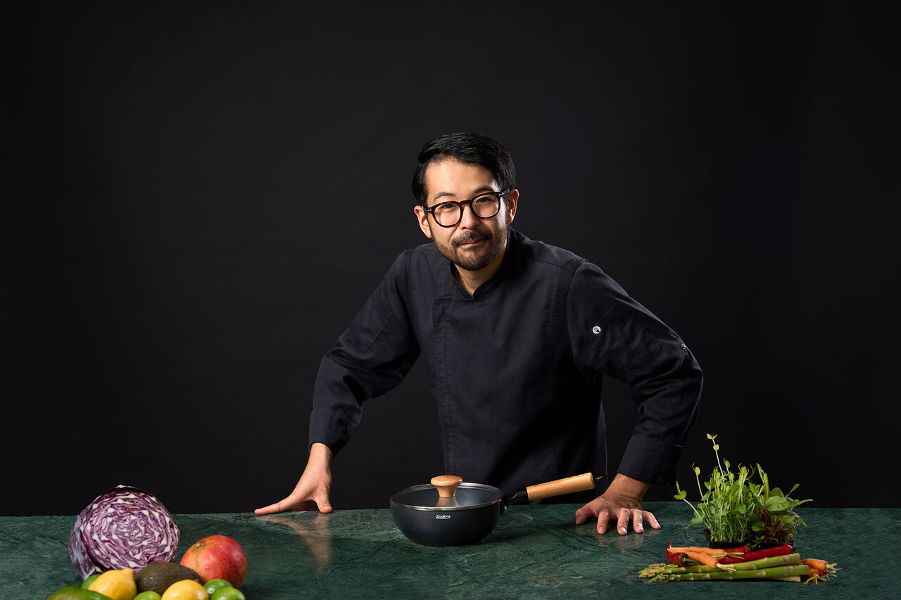 Tigaie Wok cu capac, Samurai Gourmet by Rikito Watanabe si Cooking by Heinner, 20x7 cm, aluminiu, negru/natur