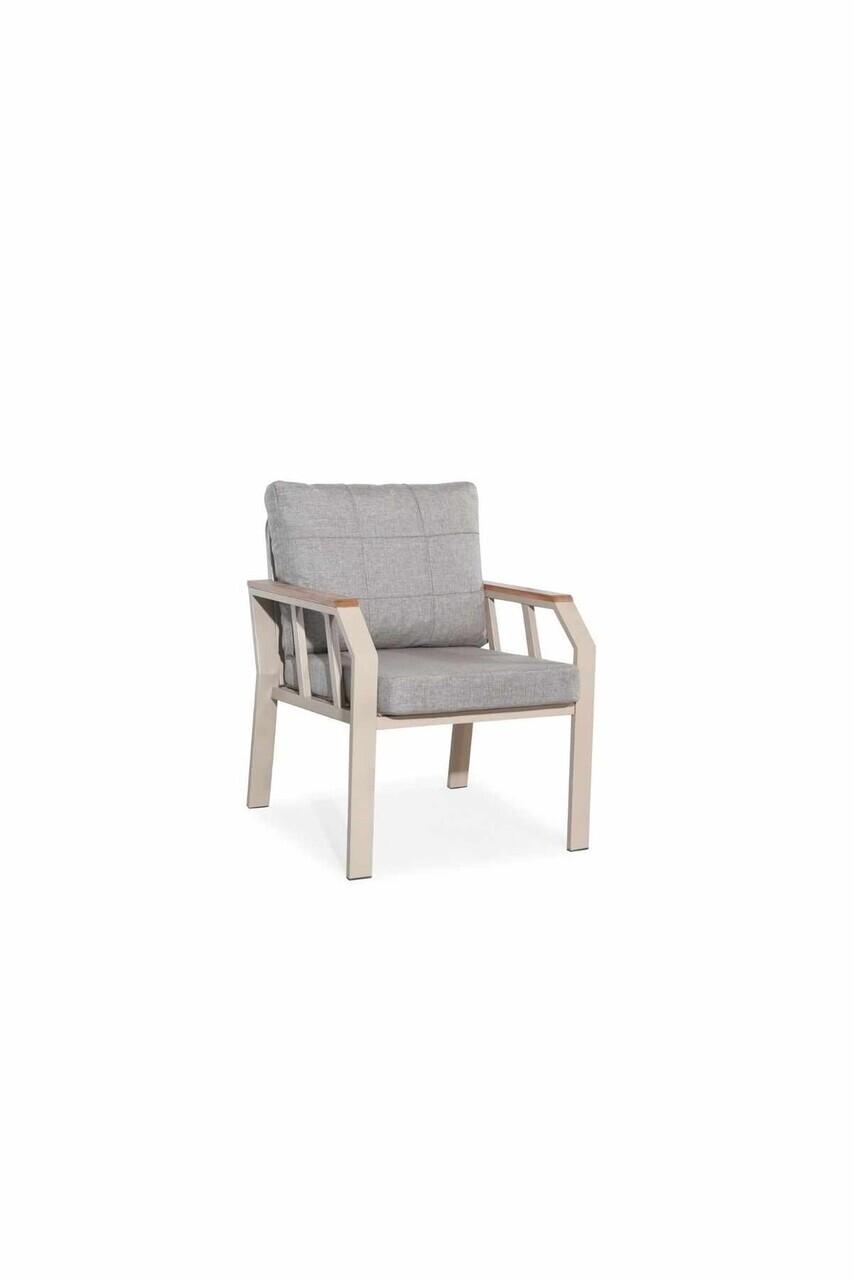 Set mobilier de gradina, Hanah Home, Nergiz 3+1+1, Metal, Maro - view 3