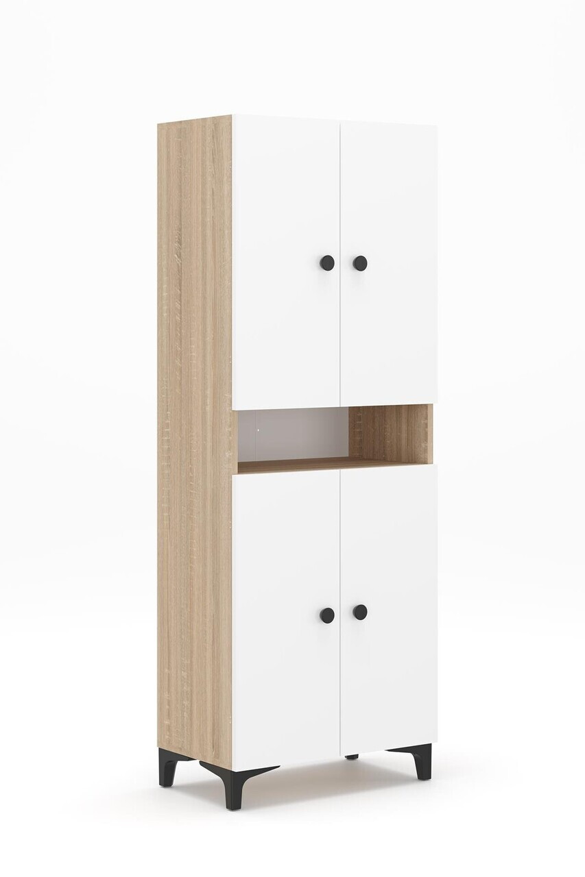 Pantofar, Hanah Home, Jerma, 63.5x172x35 cm, Stejar Sonomo / Alb — imaginea 4