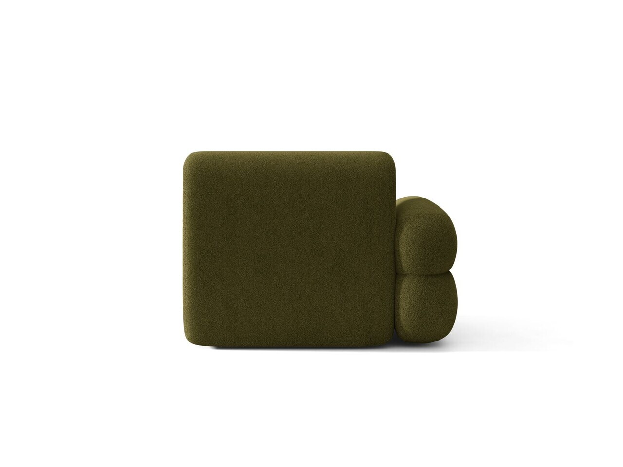 Modul canapea stanga 1 loc, Neo, Micadoni Home, 110x100x83 cm, tesatura Boucle, verde oliv inchis — imaginea 4