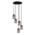 Lustra, Fulgor, 942FLG1456, Metal, Negru/Maro antic