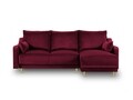 Coltar extensibil reversibil, Pansy, Mazzini Sofas, 4 locuri, cu lada de depozitare, 220x150x90 cm, catifea, rosu