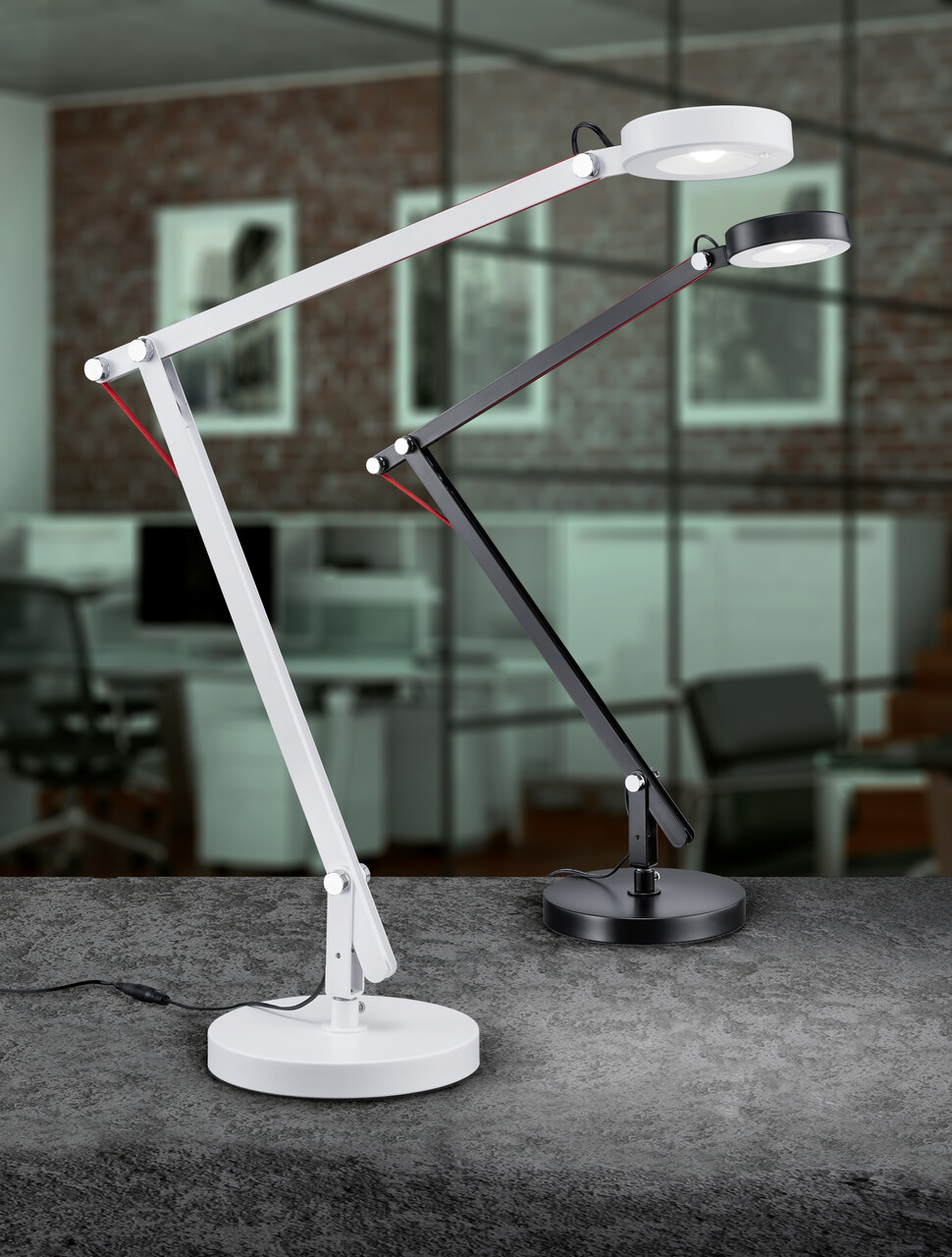 Lampa de masa Amsterdam, TRIO, 18x90 cm, 5W, 1x SMD LED, metal, alb - 2 | YEO
