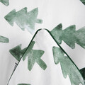 Lenjerie de pat King Size, Pinno, Homla, 3 piese, 200x220 cm, bumbac, alb/verde
