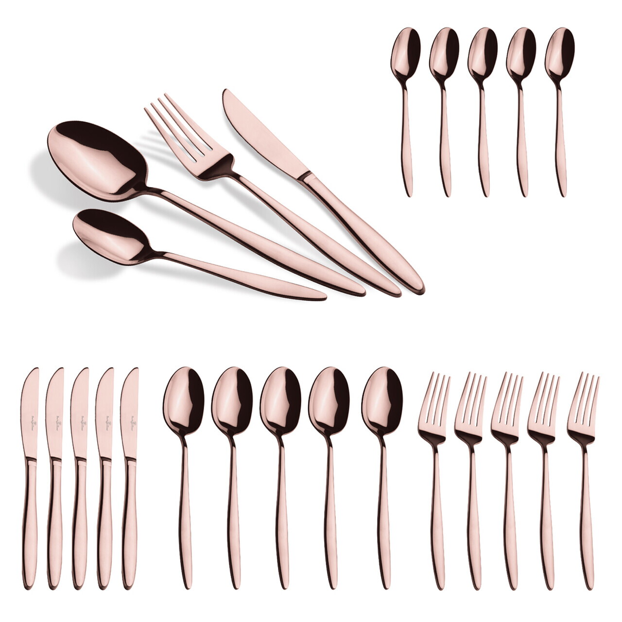 Set tacamuri 24 piese Berlinger Haus, Cutlery, inox, roz - imagine 2