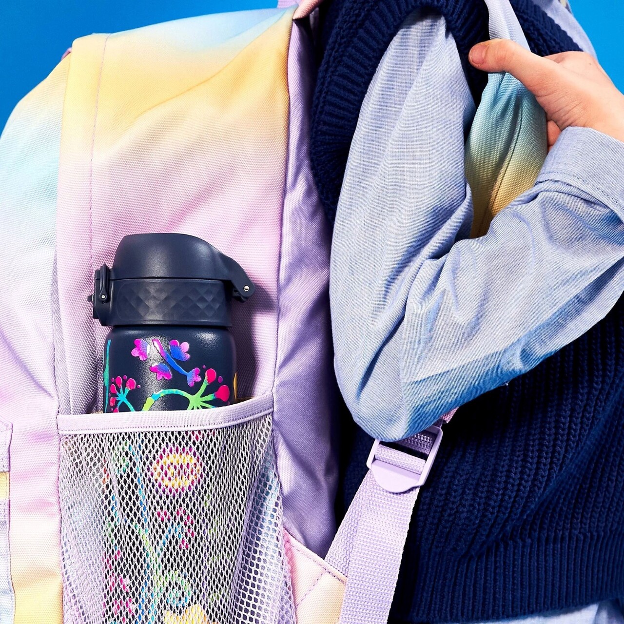 Sticla apa pentru copii Slim, inox, 500ml, Bright Floral - Ion8 - imagine 8