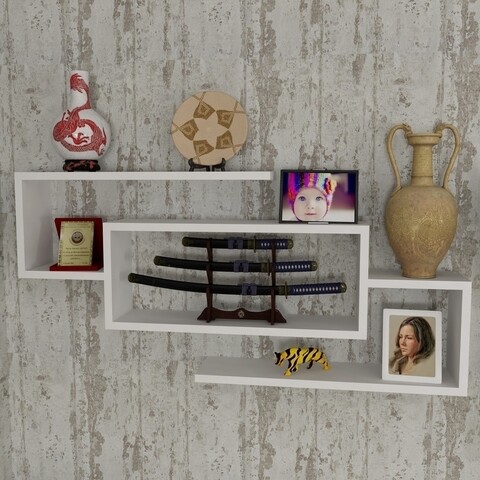 Raft pentru perete janison, furny home, 103x14.5x48 cm, alb