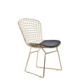 Scaun Industrial, Homla, 58x54x80 cm, metal/piele ecologica, auriu