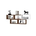 Raft pentru perete Armoni, Decormet, 101x22x37 cm, alb/maro