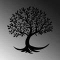Decoratiune de perete, Monumental Tree 4, Metal, Dimensiune: 68 x 70 cm, Negru