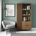 Dulap multifunctional ELTAP, Entsian, 100x60x192 cm, PAL/ABS/sticla, stejar