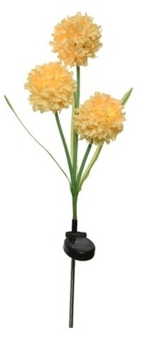 Lampa de gradina Flower, Lumineo, 10×70 cm, 3 led-uri, galben Lumineo