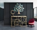 Decoratiune de perete Apple, Mauro Ferretti, 89x90 cm, fier, albastru