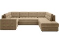 Coltar extensibil dreapta 5 locuri ELTAP, RT-09MO, Blewett, 299x198x82 cm, lemn/poliester, maro deschis