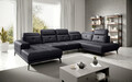 Coltar dreapta 6 locuri ELTAP, RT-11SOF, Bretan, 350x205x107 cm, lemn/poliester, negru